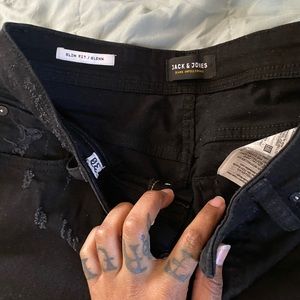 Black Yellow Stripe Denim